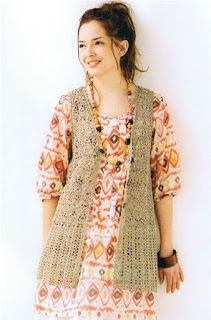 Crocheted sleeveless cardigan for summer