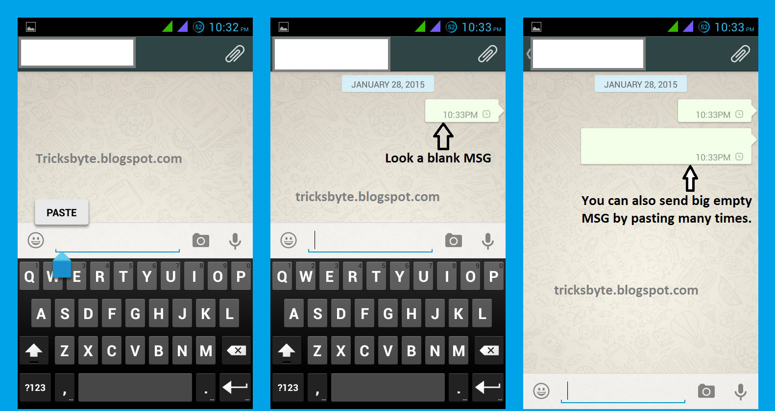 How to send blank Message in whatsapp Tricks Byte