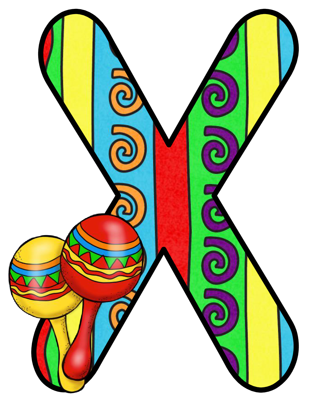 Abecedario con Maracas. Maracas Alphabet. Oh my Alfabetos!