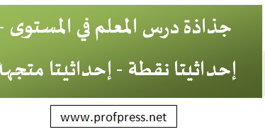 جذاذة درس المعلم في المستوى إحداثيتا نقطة إحداثيتا متجهة