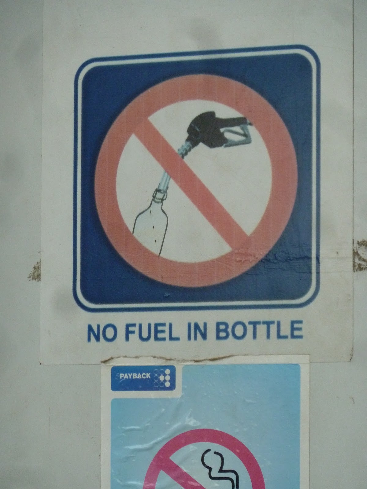 Cardigan Kannadiga in Canada No fuel in bottle! Sign in petrol bunks