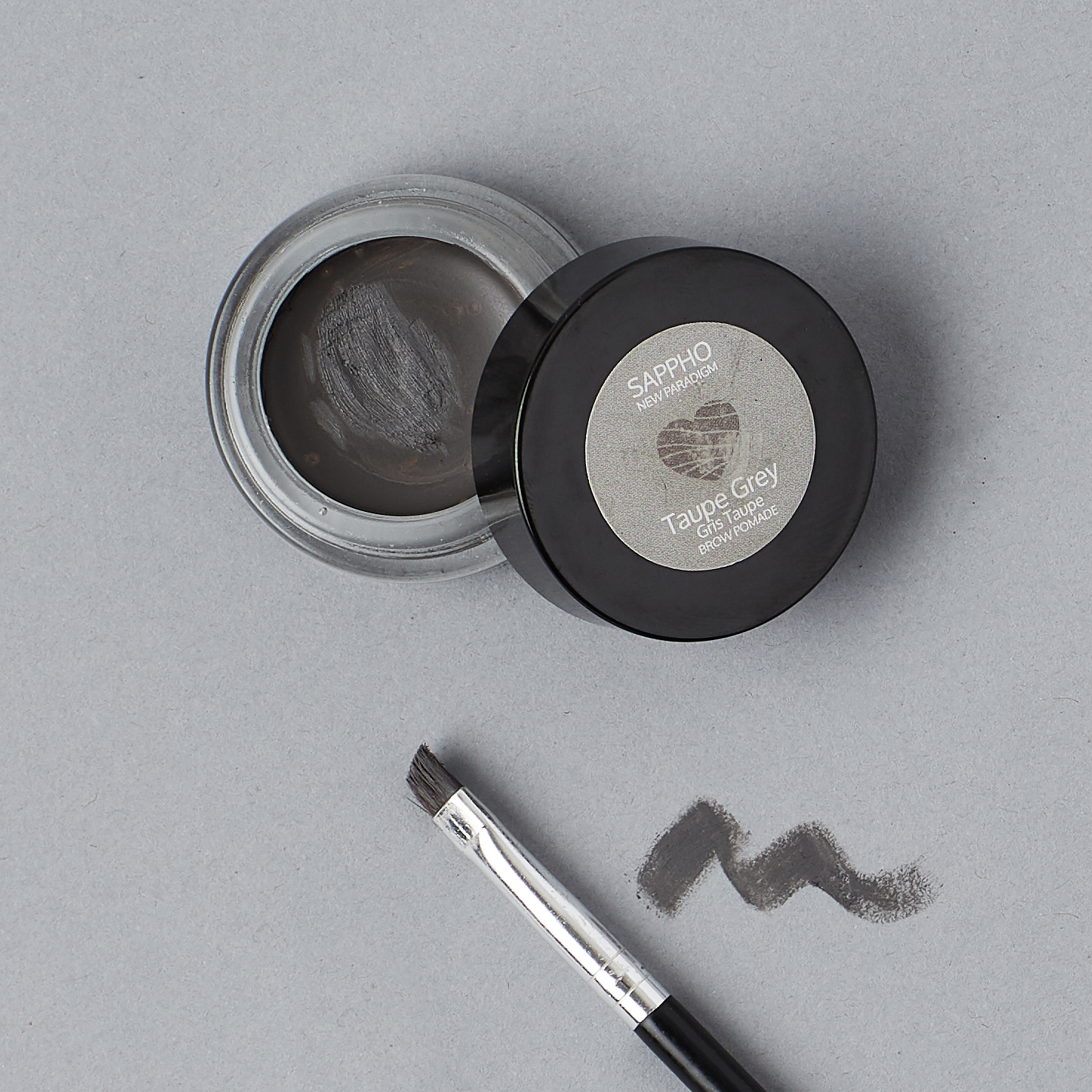 Sappho Brow Pomade Taupe Grey Sappho Brow Pomade Taupe Grey review swatch natural eco green beauty eyebrow pomade hellolindasau