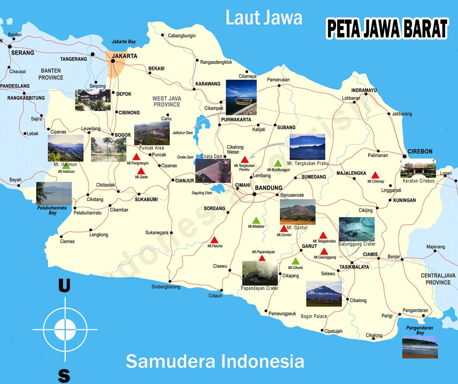 SEJARAH POPULER: Peta Jawa Barat lengkap dengan nama kabupaten dan kota