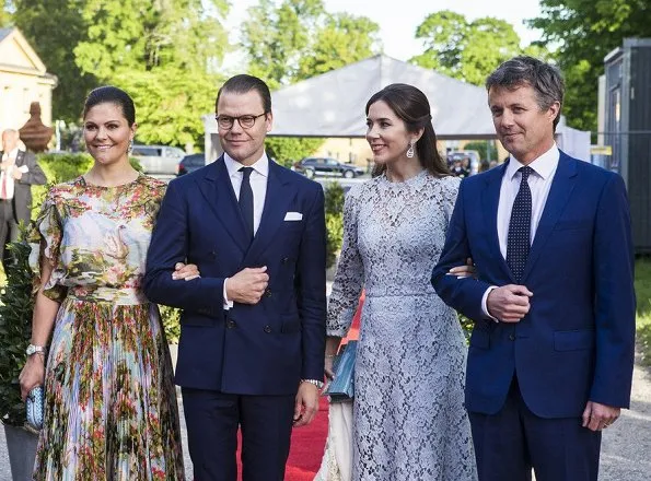Crown Prince Frederik and Crown Princess Mary, Crown Princess Victoria and Prince Daniel attended a official dinner at Stockholm Eric Ericson Hall