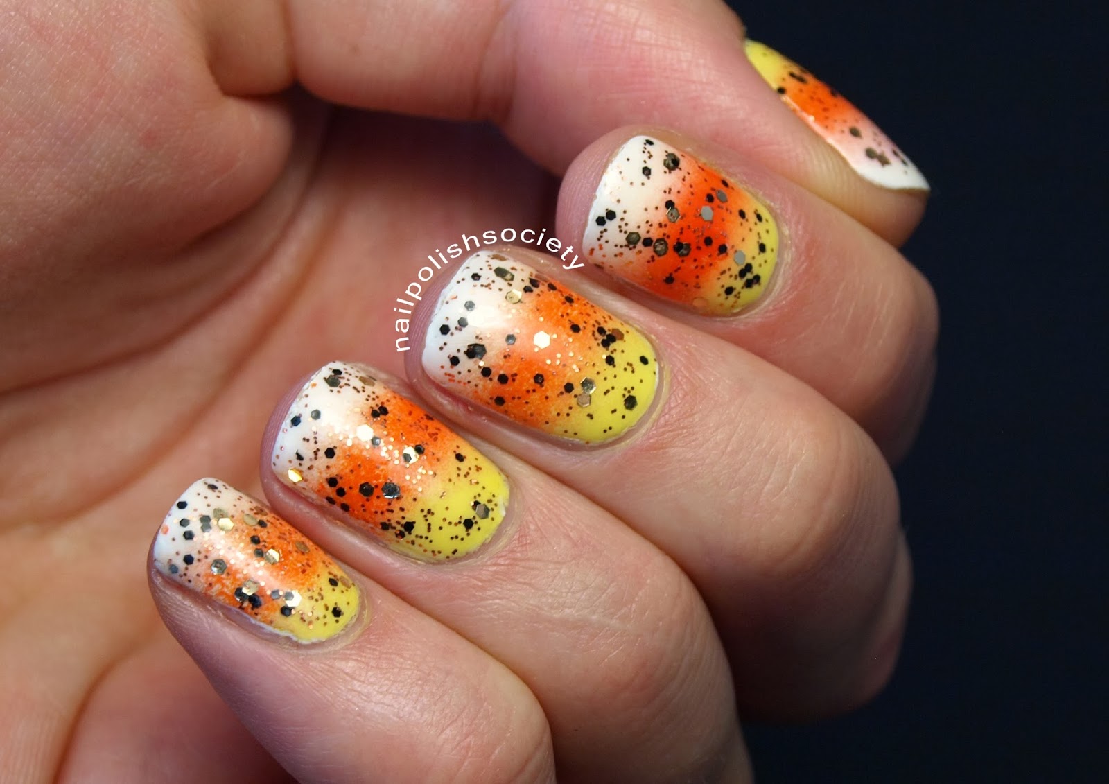 Halloween Nails Candy Corn Water Slides