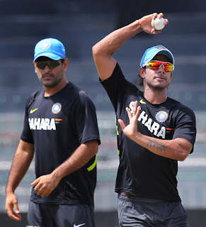 dhoni in practise