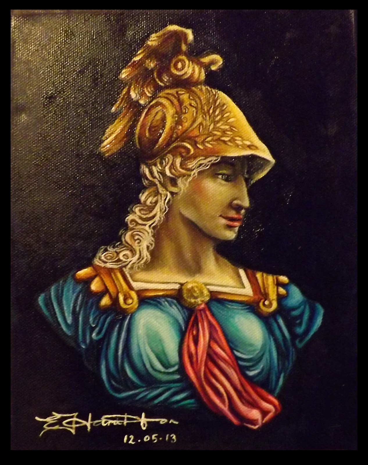 Oil Painting Greek statue Brienne