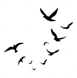 flying birds silhouette flock bird tattoo flight pigeons contours vogels vliegende uccelli drawing degli siluetta silhouet duiven objects isolated bianco
