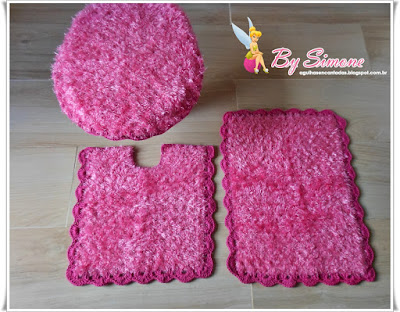 jogo de banheiro crochê peludinho