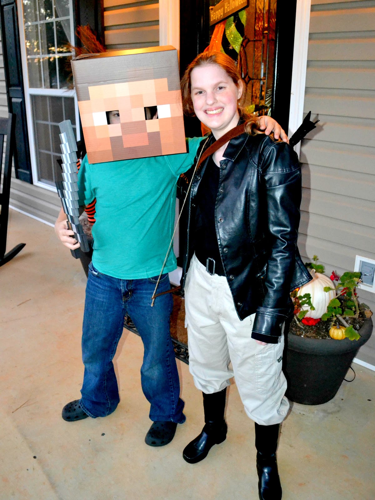 Alabama Slacker Mama: When Minecraft Steve and Katniss come for a visit.