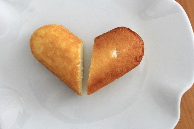 One Twinkie in the shape of a heart.