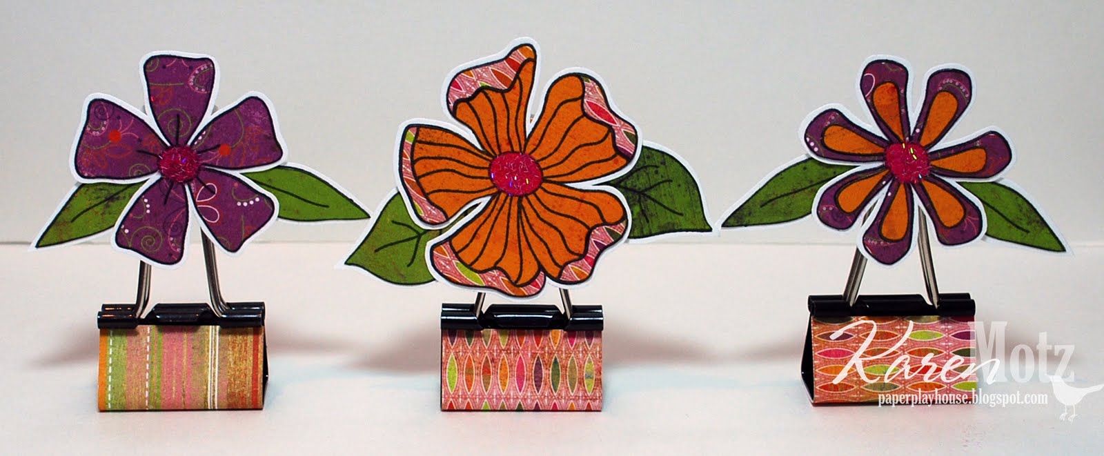 Paper Playhouse Floral Place Card Holders