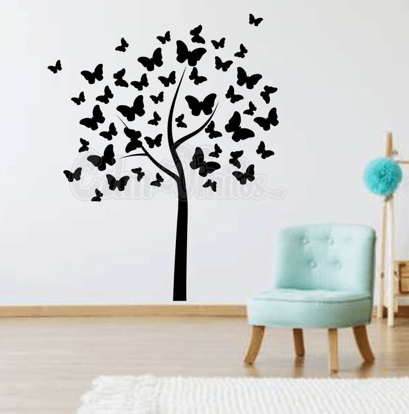 VINILO DECORATIVO ARBOL DE MARIPOSAS W442 | CDM Vinilos Decorativos