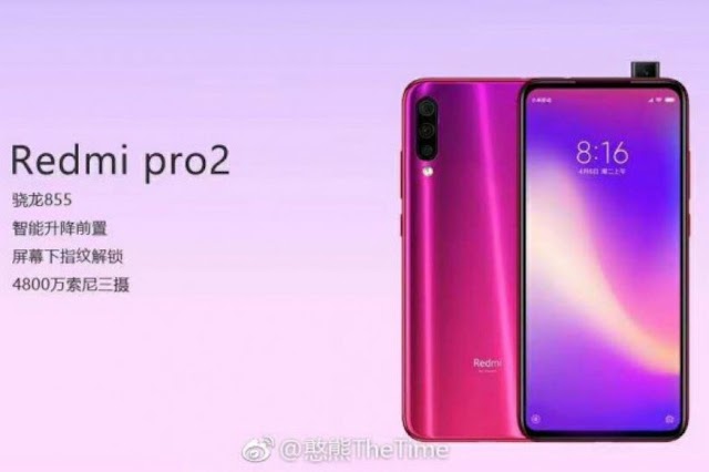 Redmi Pro 2's First Image Appeared With Pop-Up Selfie Camera.