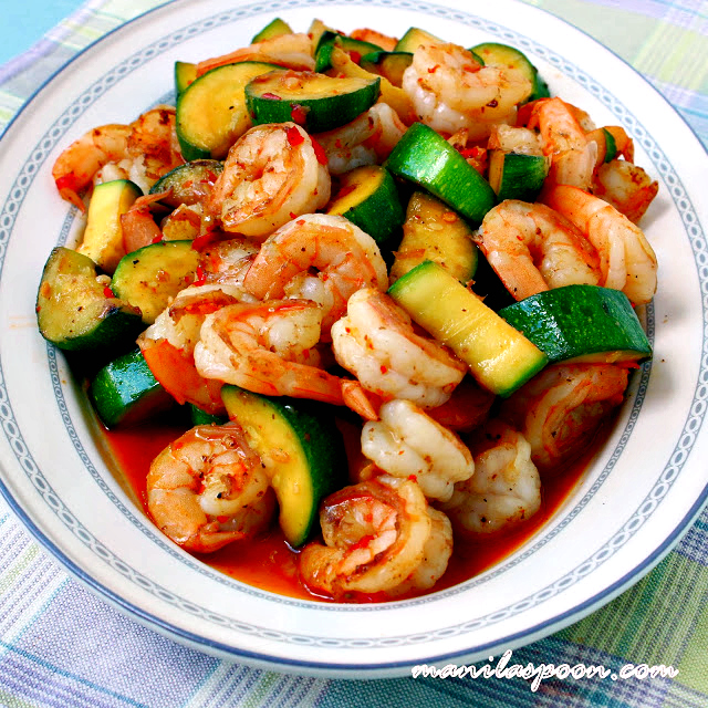 Sweet and Spicy Shrimp and Zucchini StirFry Manila Spoon