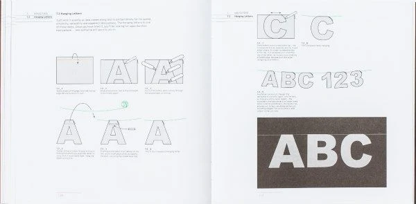 alphabet hanging letters project pages Illustrations from Cut and Fold Techniques for Promotional Materials, Revised Edition