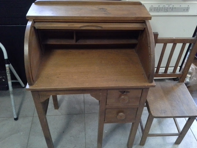 Refinished roll top desk