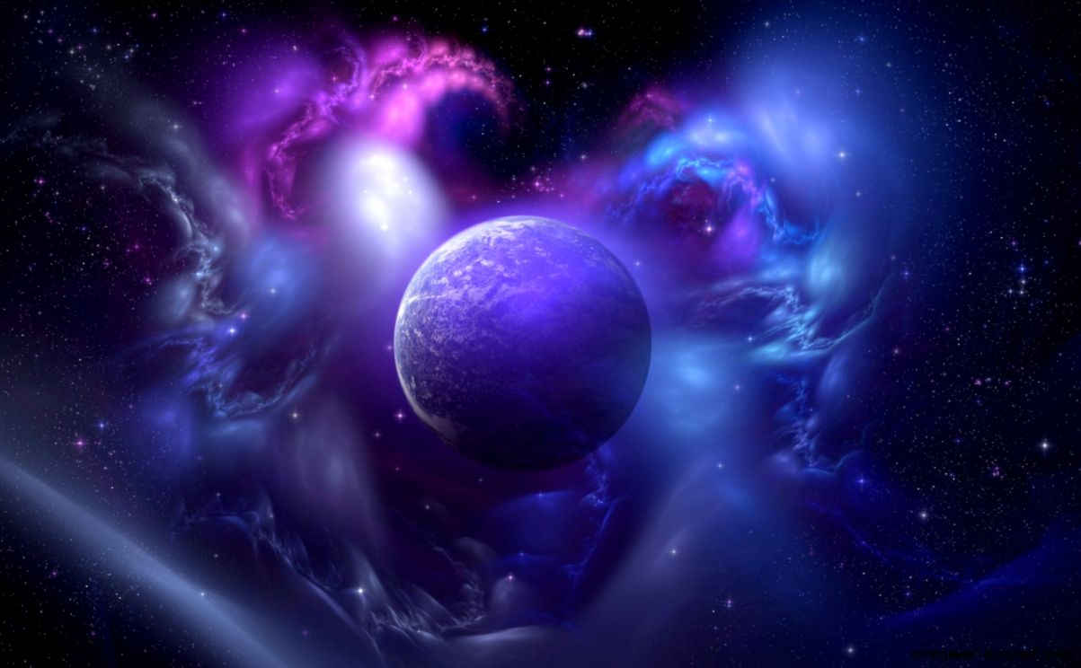 Galaxy Purple Space And Planet | Mega Wallpapers