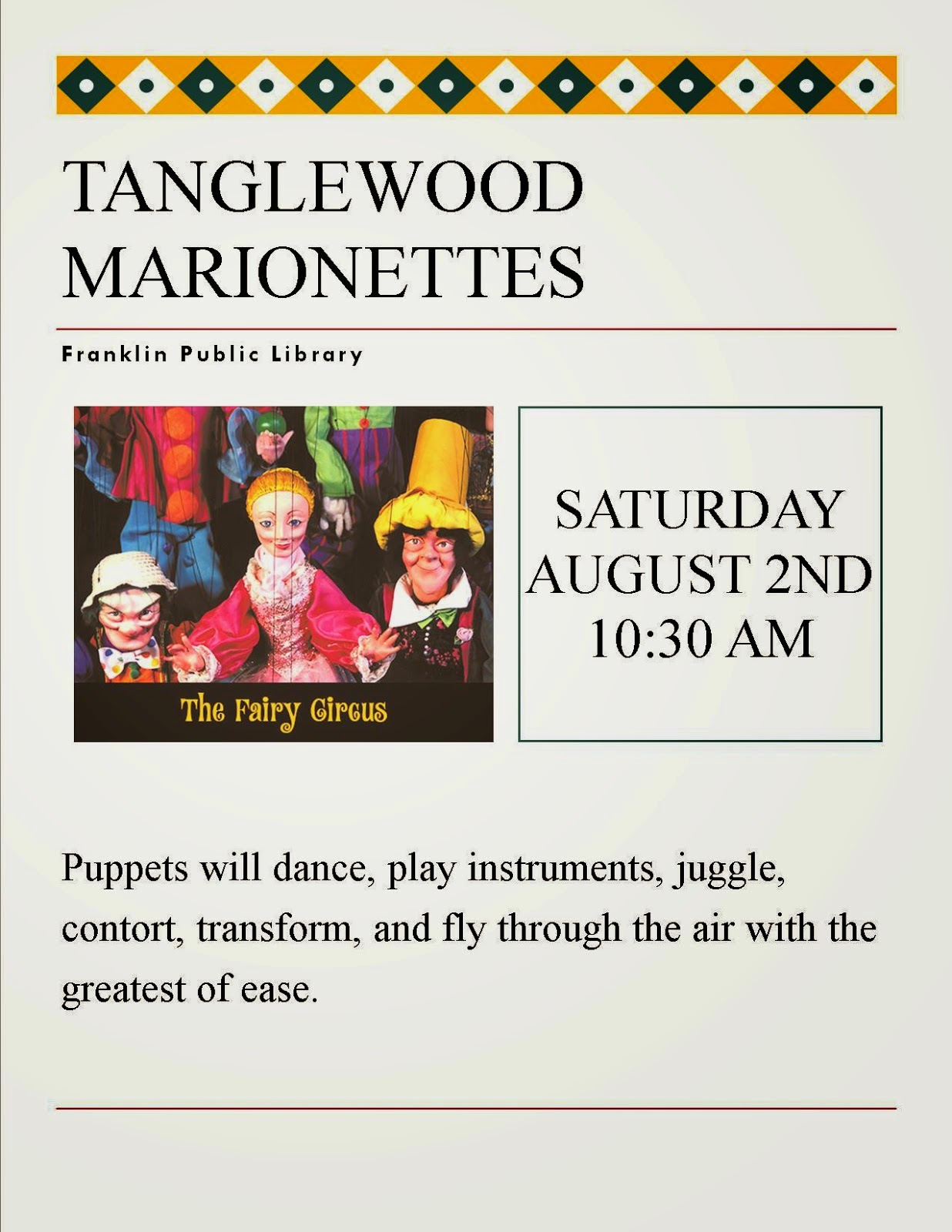 Franklin Matters Franklin Library Tanglewood Aug 2 1030 AM