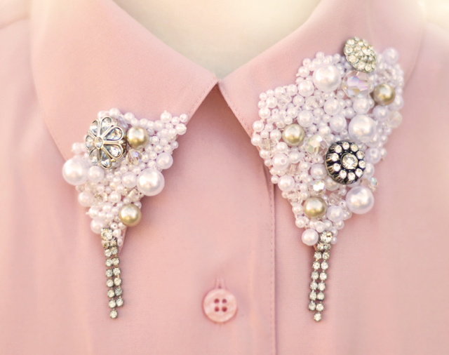 LoveMaegan's Great Upcycled Jewelry Ideas for Embellished Collar Tips