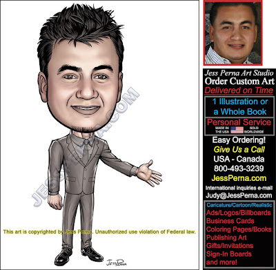 Real Estate Caricature Wearing Suit and Tie