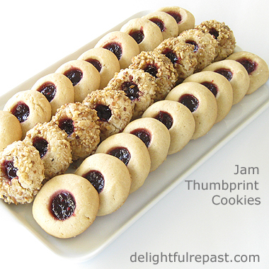 Jam Thumbprint Cookies / www.delightfulrepast.com