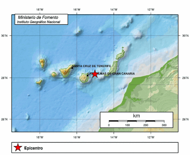 Tres terremotos Canarias  5 diciembre
