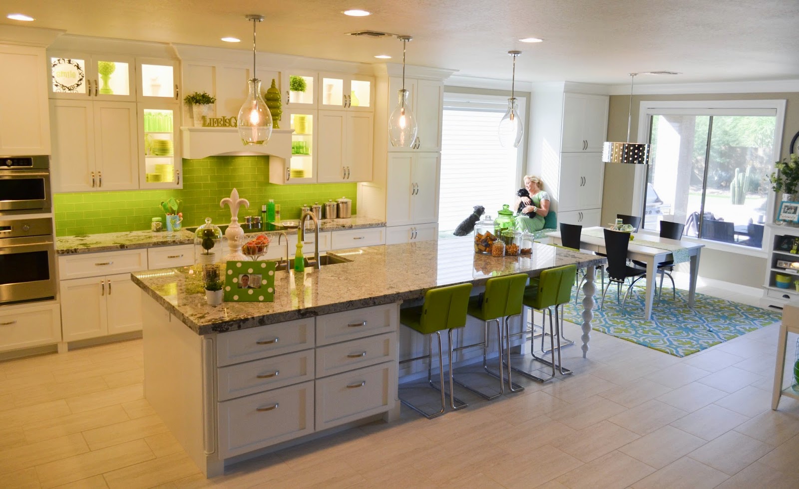 Wade & Twila New Lime Green and White Kitchen