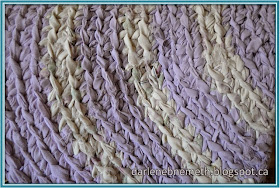 Purple and Off White Rag Rug