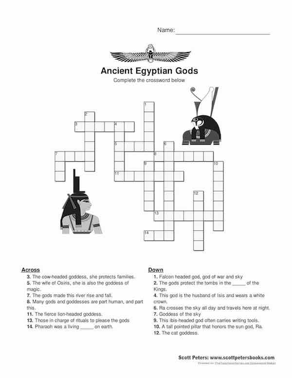 Gods of Egypt Crossword