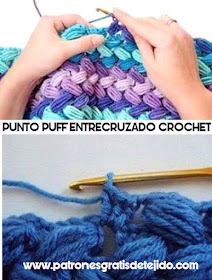 Punto puff entrecruzado a crochet punto-puff-entrecruzado