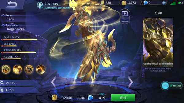 Guide Uranus Mobile Legend, Build, Skill, Ability, Set Emblem Yang Cocok, Hingga Tips Menggunakannya