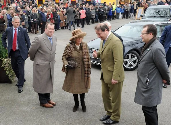 Duchess Camilla of Cornwall attends the 60th Hennessy Gold Cup at Newbury Racecourse