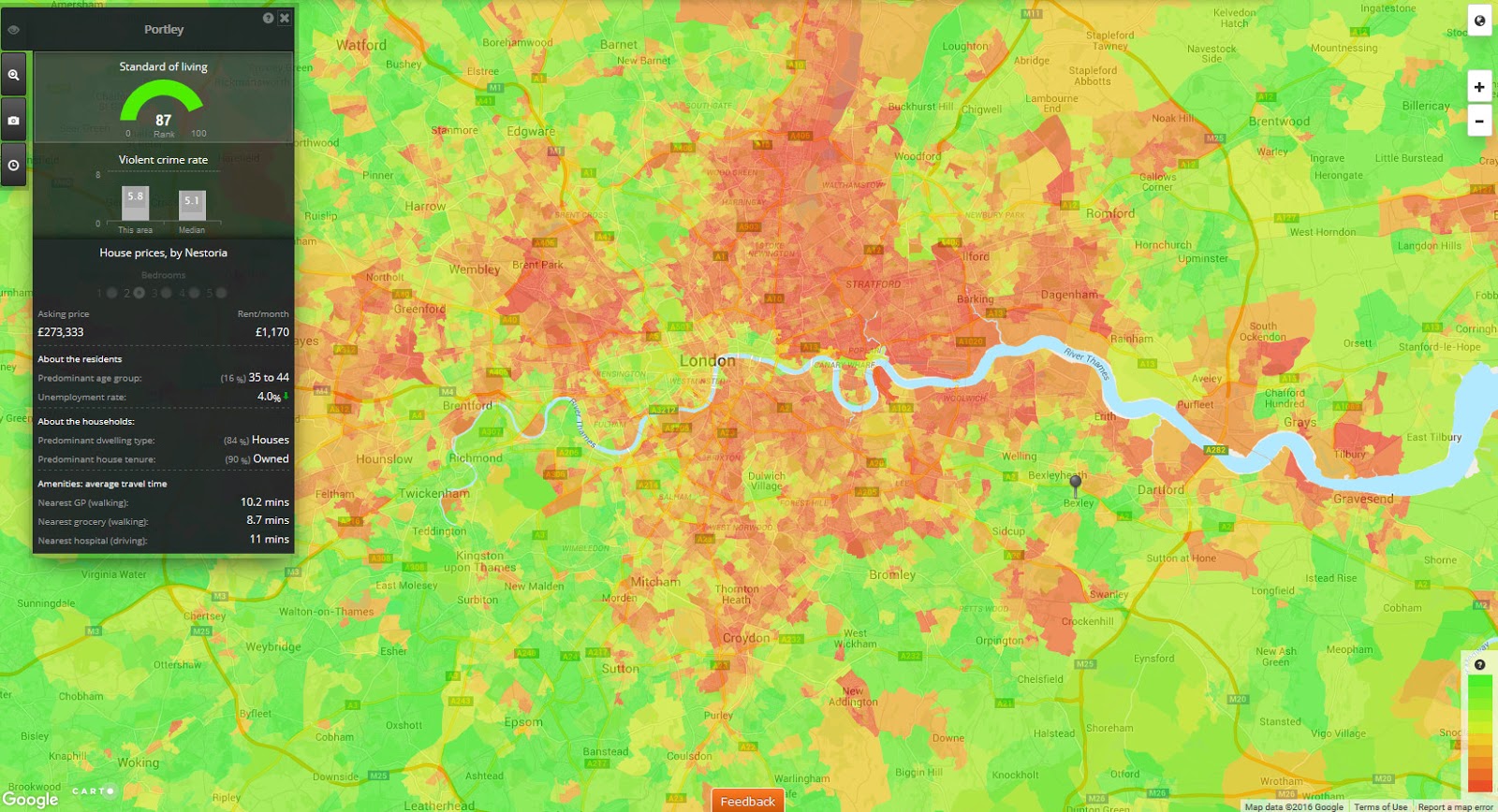Choosing the best place to live in England