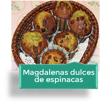 MAGDALENAS DULCES DE ESPINACAS