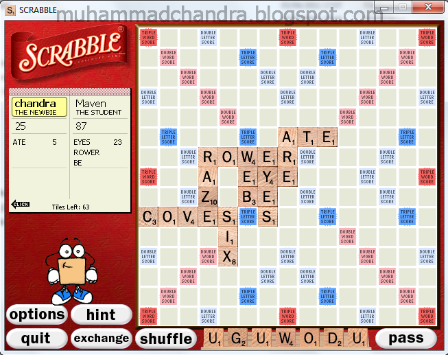 Game Scrabble Software Untuk Menyusun Kata B.Inggris dari Beberapa Huruf.