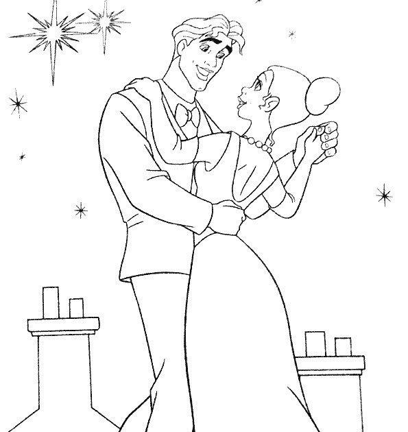 printablecolouringpages4all: The Princess and the frog