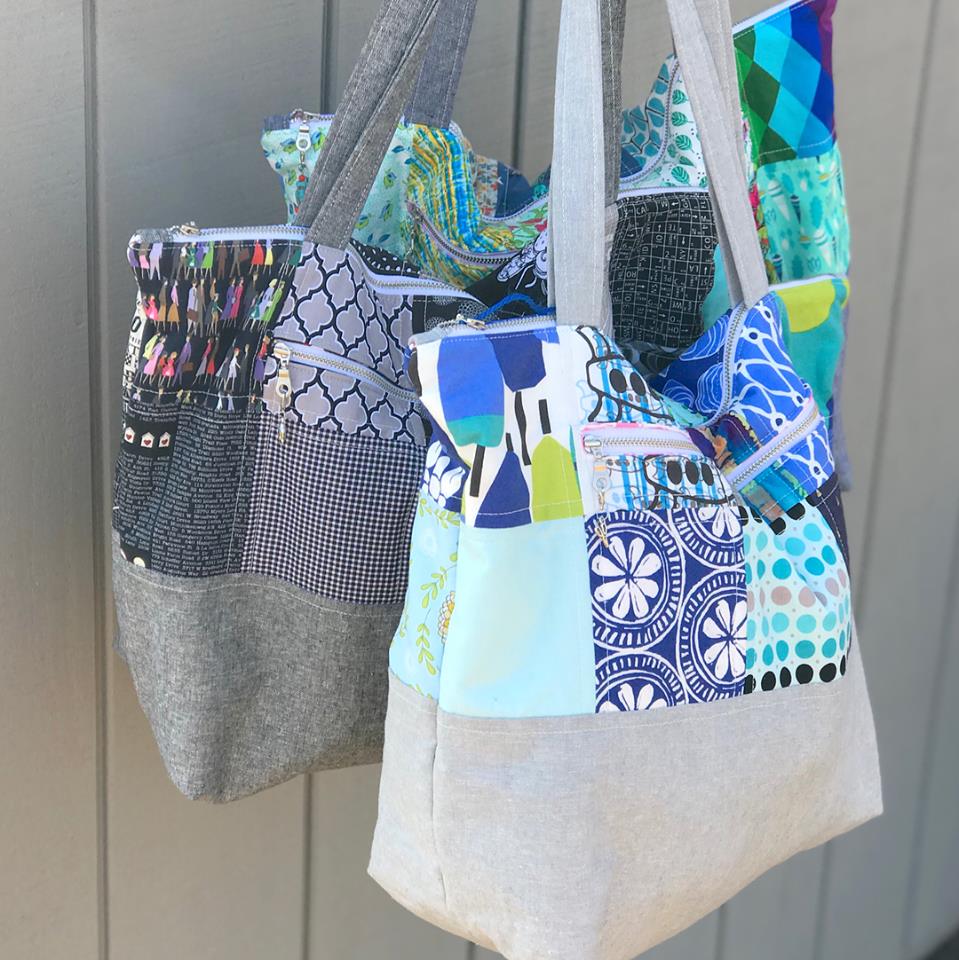 sewhungryhippie Santorini Tote sewing pattern easy to sew zipper top