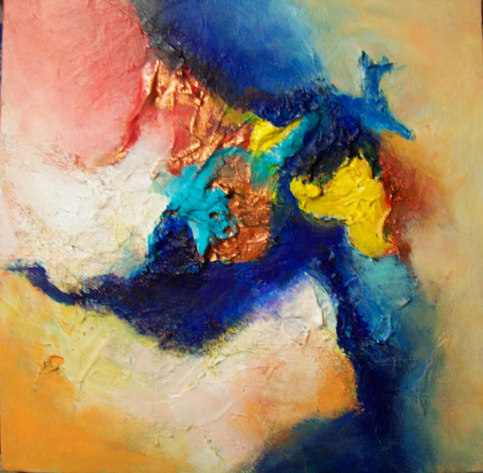 Anna Lee Troth Artist Using leftover acrylic paint for collage painting