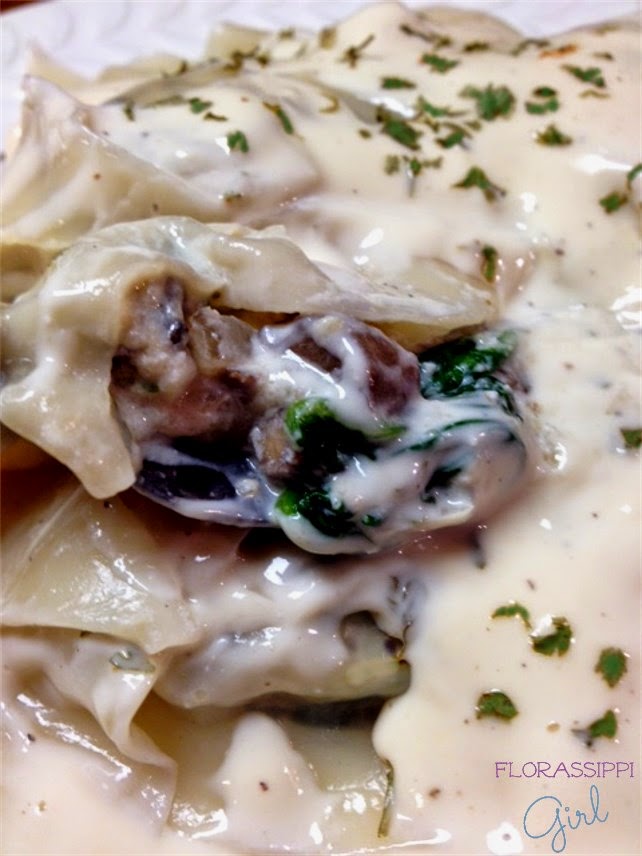 Florassippi Girl: Mushroom & Spinach Ravioli