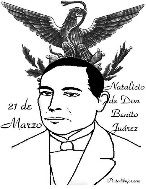 Dibujo para colorear de Benito Juárez
