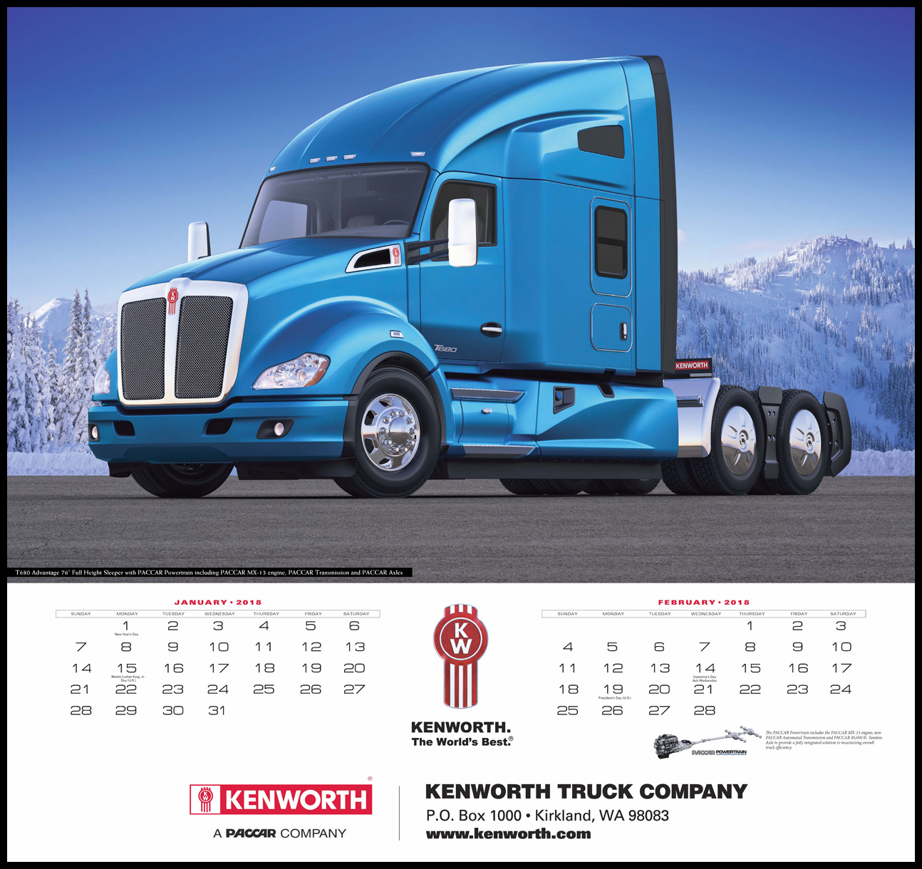 Blog 2018 Kenworth Trucks Calendars Now Available
