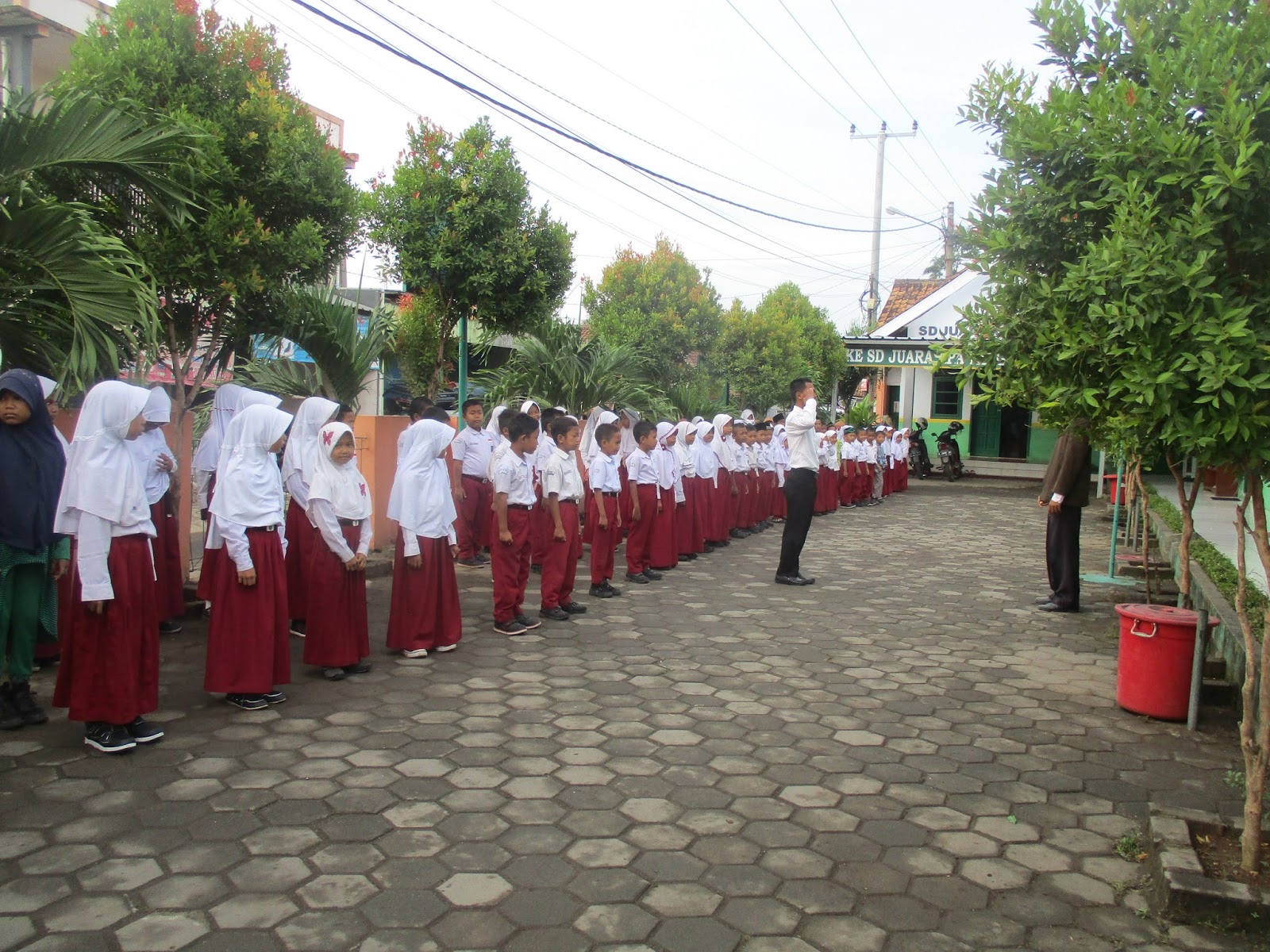 Contoh Gambar Ilustrasi Upacara Bendera Iluszi