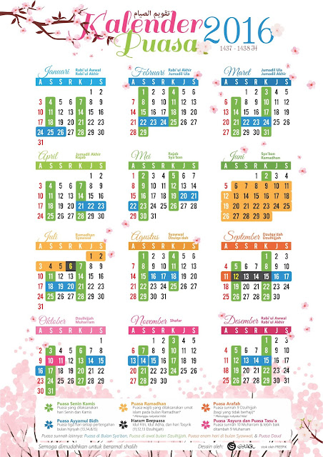 Kalender puasa ayamul bidh tahun 2016