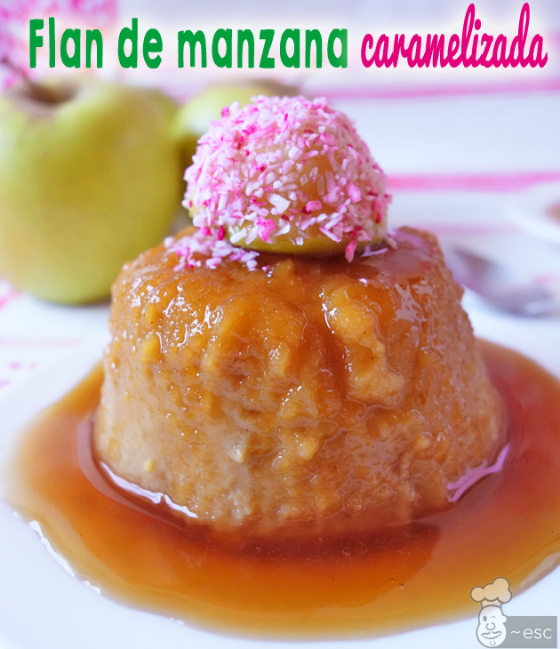 Flan de manzana caramelizada | Receta fácil sin leche