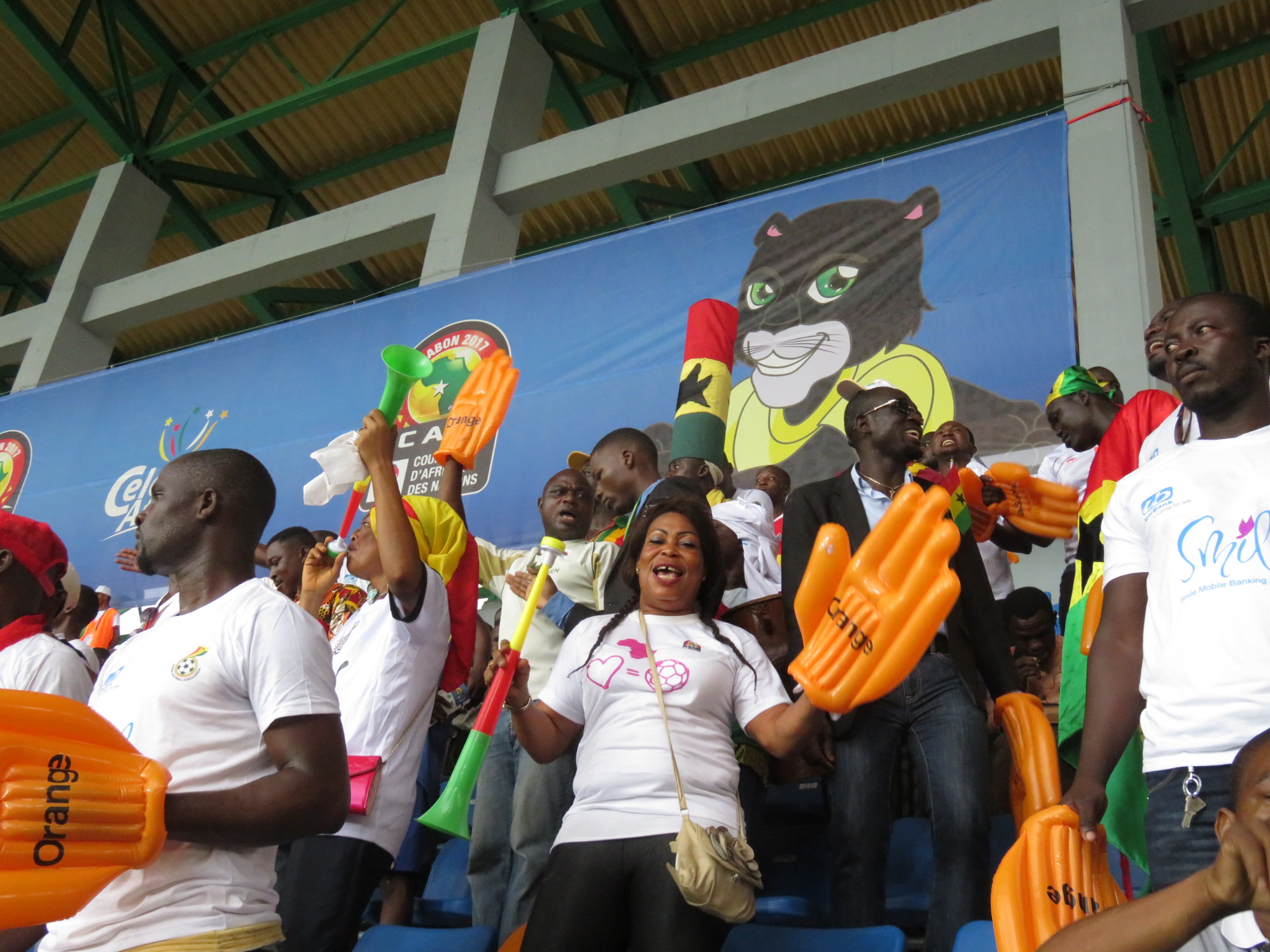 Ghana fans give their team a big hand.