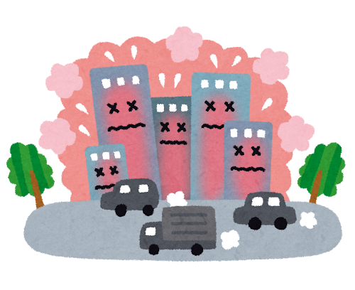 ヒートアイランド現象のイラスト