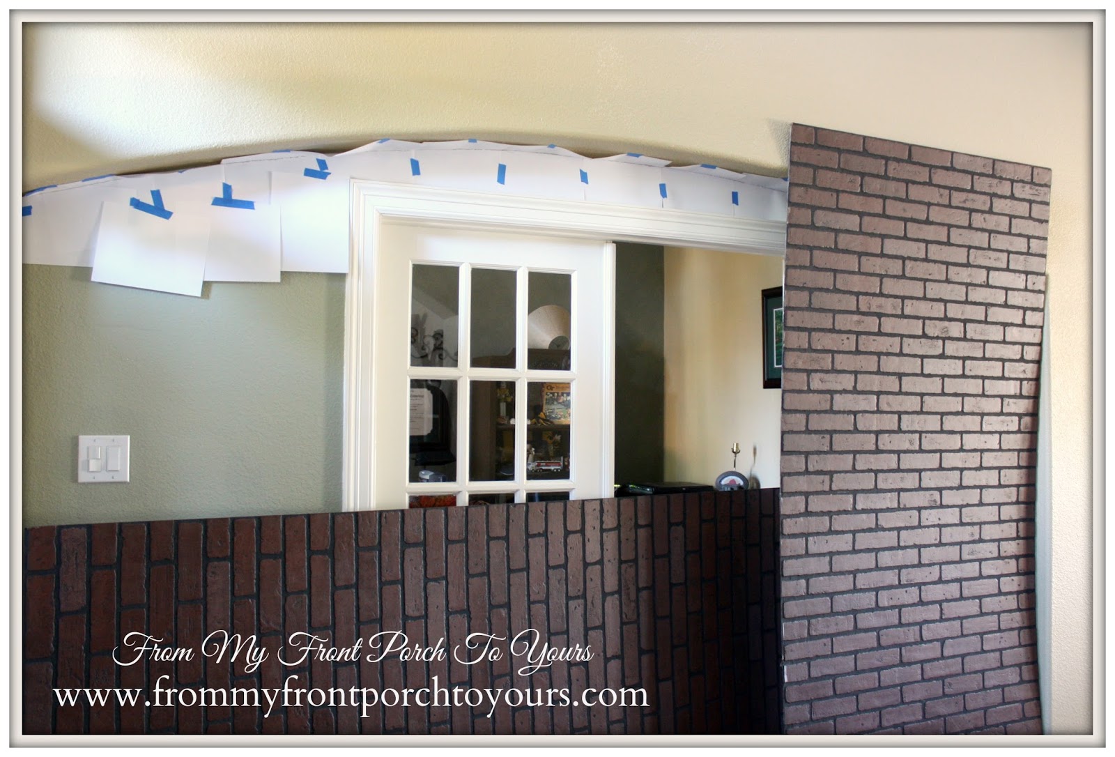 Faux Brick Wall  Using Panels From Lowes From My Front Porch To Yours