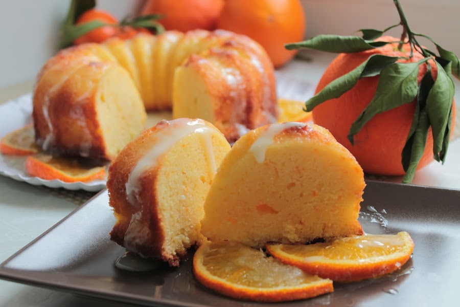 Bizcocho de naranja glaseado sin lactosa