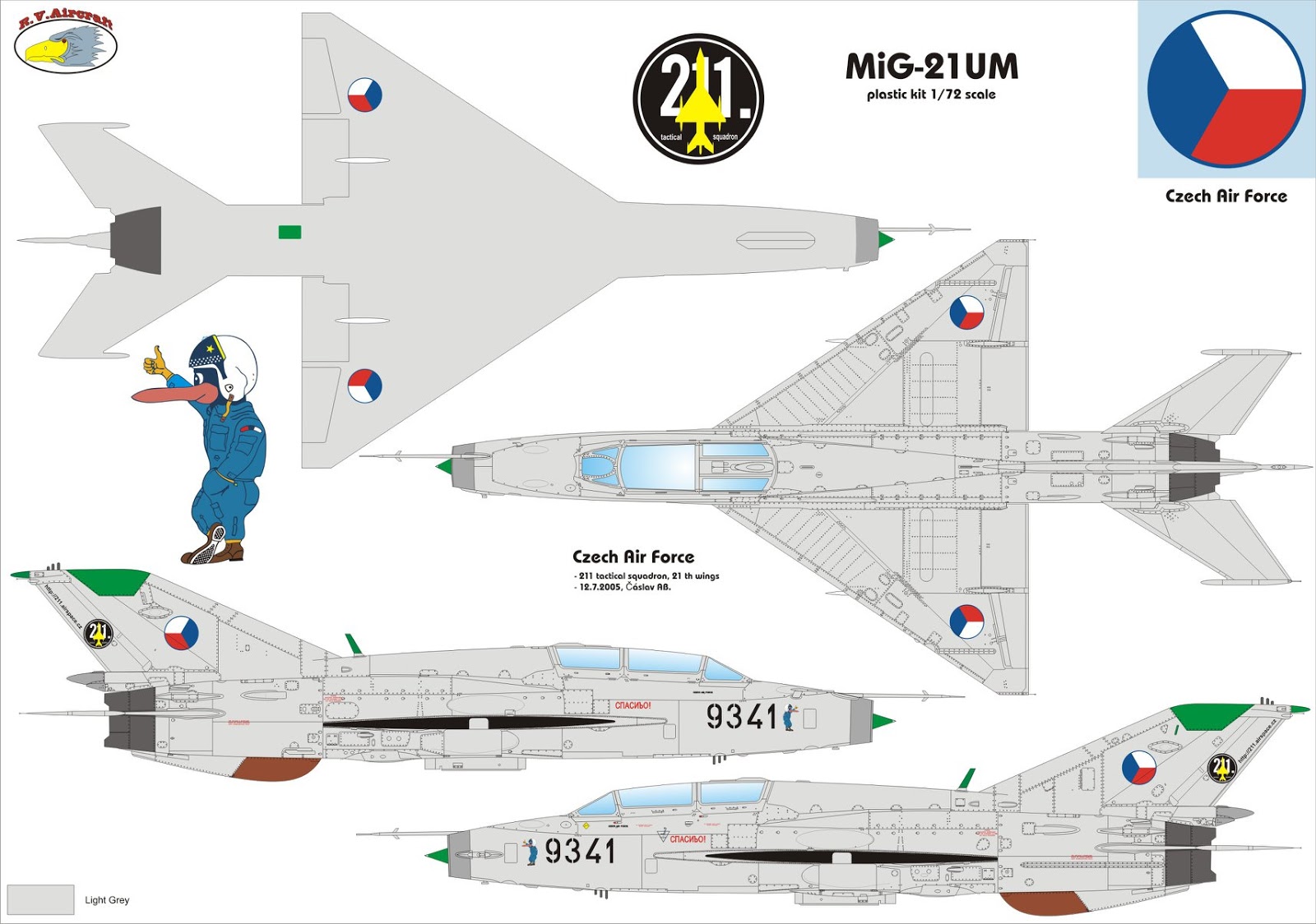 RV Aircraft 1//72 MiG-21 UM plastic kit